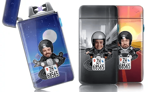 Personoitu sytytin moottoripyöräilijällä